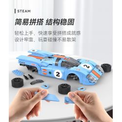 CADA DOUBLEE C51076 51076 BÃO XANH VÀ CAM 1:20 (PORSCHE 917K) tỷ lệ 1:20 bộ đồ chơi xếp lắp ráp ghép mô hình Speed Champions Racing Cars AZURE STORM Đua Xe Công Thức 266 khối