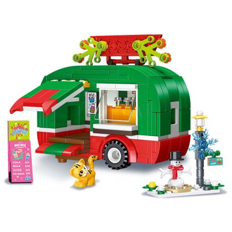 JIESTAR 59143 XE KEM GIÁNG SINH bộ đồ chơi xếp lắp ráp ghép mô hình Creator Sáng Tạo 315 khối