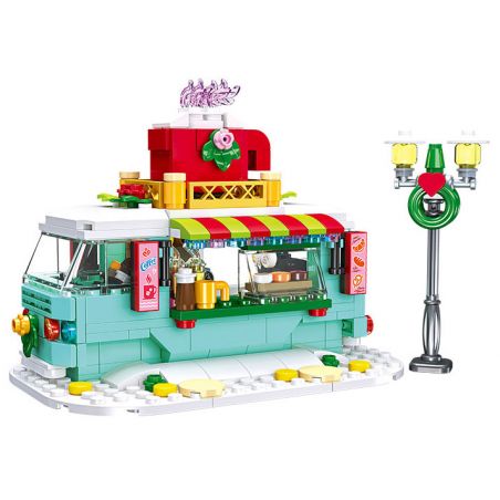 JIESTAR 59147 XE CÀ PHÊ GIÁNG SINH bộ đồ chơi xếp lắp ráp ghép mô hình Creator Sáng Tạo 327 khối