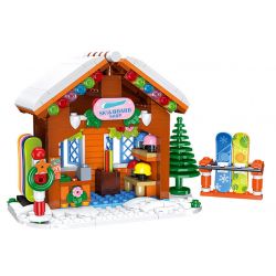 JIESTAR 59148 CỬA HÀNG TRƯỢT VÁN GIÁNG SINH bộ đồ chơi xếp lắp ráp ghép mô hình Creator Sáng Tạo 315 khối