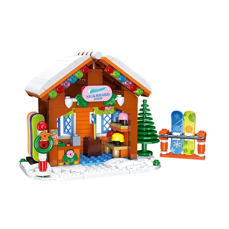 JIESTAR 59148 CỬA HÀNG TRƯỢT VÁN GIÁNG SINH bộ đồ chơi xếp lắp ráp ghép mô hình Creator Sáng Tạo 315 khối