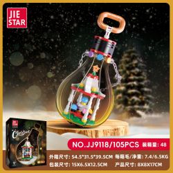 JIESTAR JJ9118 9118 BÓNG ĐÈN GIÁNG SINH CÔNG VIÊN VUI CHƠI bộ đồ chơi xếp lắp ráp ghép mô hình Creator CHRISTMAS LIGHT CHRISTMAS PLAYGROUND Sáng Tạo 105 khối