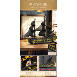 FORANGE FC6010 6010 TÀU CƯỚP BIỂN NGỌC TRAI ĐEN bộ đồ chơi xếp lắp ráp ghép mô hình Pirates Of The Caribbean BLACK PEAEL Cướp Biển Vùng Caribe 2076 khối