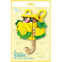 Bozhi 81143 MÓC TREO CHÌA KHÓA THÚ VỊ 6 CƯNG DỄ THƯƠNG HEDGEHOG BERRY CAPIBARA HAMSTER TUANTUAN WHITE BEAR NUOMI PENGUIN DUDE CORGI BEAN BAG bộ đồ chơi xếp lắp ráp ghép mô hình Gear FUN KEY HANGING Đồ Lắp Ghép 729 khối