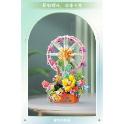 Bozhi 81138 HỘP NHẠC THIÊN ĐƯỜNG ĐẦY MÀU SẮC bộ đồ chơi xếp lắp ráp ghép mô hình FLOWER FERRIS WHEEL MUSIC BOX 364 khối