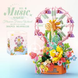 Bozhi 81138 HỘP NHẠC THIÊN ĐƯỜNG ĐẦY MÀU SẮC bộ đồ chơi xếp lắp ráp ghép mô hình FLOWER FERRIS WHEEL MUSIC BOX 364 khối