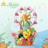 Bozhi 81138 HỘP NHẠC THIÊN ĐƯỜNG ĐẦY MÀU SẮC bộ đồ chơi xếp lắp ráp ghép mô hình FLOWER FERRIS WHEEL MUSIC BOX 364 khối