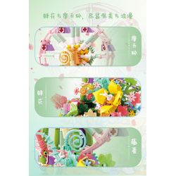 Bozhi 81138 HỘP NHẠC THIÊN ĐƯỜNG ĐẦY MÀU SẮC bộ đồ chơi xếp lắp ráp ghép mô hình FLOWER FERRIS WHEEL MUSIC BOX 364 khối