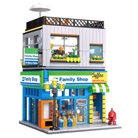 JIESTAR 89117 CỬA HÀNG TIỆN LỢI GIA ĐÌNH bộ đồ chơi xếp lắp ráp ghép mô hình Creator FAMILY SHOP Sáng Tạo 1310 khối