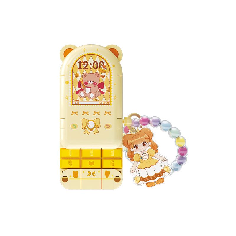 WEKKI 519010 CÔNG CHÚA TRONG MƠ ĐIỆN THOẠI DI ĐỘNG CỦA MÀU VÀNG MAGIC NHỎ bộ đồ chơi xếp lắp ráp ghép mô hình Girl Con Gái