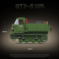 QuanGuan 100289 Quan Guan 100289 XE TĂNG THẾ CHIẾN II MÁY KÉO HẠNG TRUNG STZ-5 bộ đồ chơi xếp lắp ráp ghép mô hình Military Army STZ-5 MEDIUM TRACTOR Quân Sự Bộ Đội 733 khối