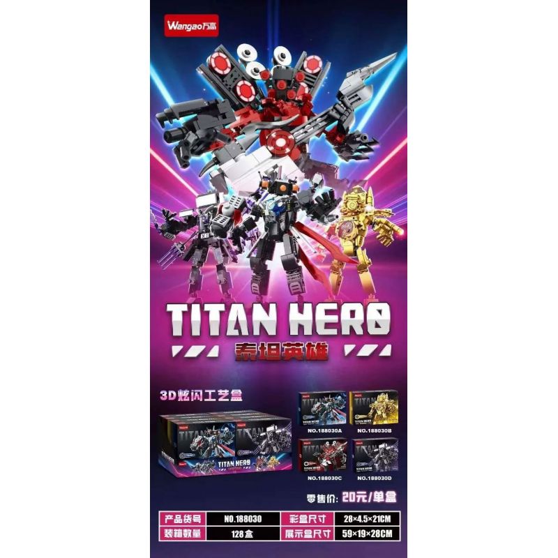 WANGAO 188030 ANH HÙNG TITAN bộ đồ chơi xếp lắp ráp ghép mô hình Movie & Game TITAN HERO Phim Và Trò Chơi