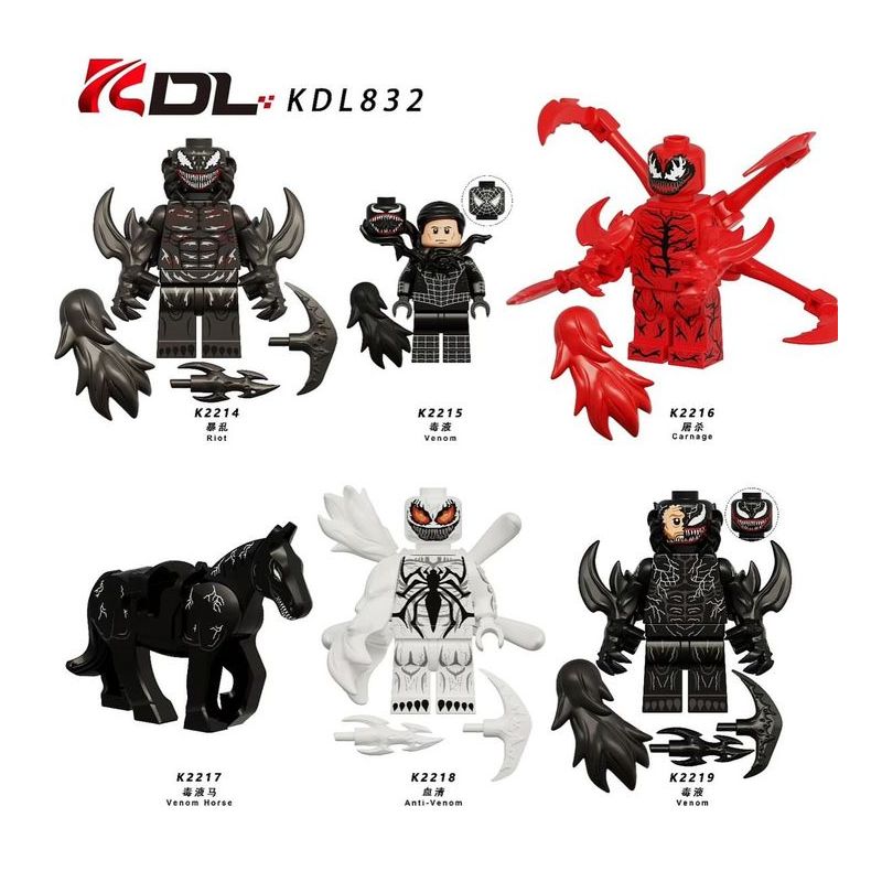 KDL K2218 2218 K2219 2219 832 K2214 2214 K2215 2215 K2216 2216 K2217 2217 NỌC ĐỘC 6 NHÂN VẬT NHỎ bộ đồ chơi xếp lắp ráp ghép mô hình Super Heroes VENOM Siêu Nhân Anh Hùng
