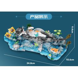 DK 6029 RÁI CÁ CHƠI SINH THÁI bộ đồ chơi xếp lắp ráp ghép mô hình DABBLING OTTER 936 khối