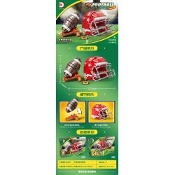 DK 80020 BÓNG ĐÁ bộ đồ chơi xếp lắp ráp ghép mô hình Creator AMERICAN FOOLBALL Sáng Tạo 1038 khối