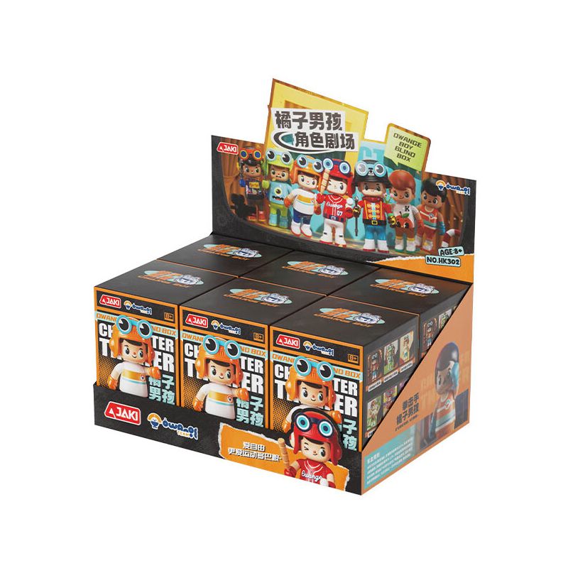 JAKI HK302 HỘP MÙ NHÀ HÁT NHÂN VẬT ORANGE BOY bộ đồ chơi xếp lắp ráp ghép mô hình Collectable Minifigures OWANGE BOY Búp Bê Sưu Tầm
