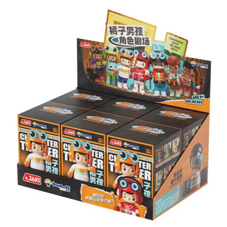 JAKI HK302 HỘP MÙ NHÀ HÁT NHÂN VẬT ORANGE BOY bộ đồ chơi xếp lắp ráp ghép mô hình Collectable Minifigures OWANGE BOY Búp Bê Sưu Tầm