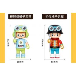 JAKI HK302 HỘP MÙ NHÀ HÁT NHÂN VẬT ORANGE BOY bộ đồ chơi xếp lắp ráp ghép mô hình Collectable Minifigures OWANGE BOY Búp Bê Sưu Tầm