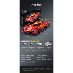 CADA DOUBLEE C63008 63008 NGỌN LỬA TỐC ĐỘ XE THỂ THAO ĐUA THỜI GIAN DÀI tỷ lệ 1:10 bộ đồ chơi xếp lắp ráp ghép mô hình Technic BLAZING FLAME Kỹ Thuật Công Nghệ Cao Mô Hình Phương Tiện 1518 khối