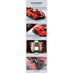 CADA DOUBLEE C63008 63008 NGỌN LỬA TỐC ĐỘ XE THỂ THAO ĐUA THỜI GIAN DÀI tỷ lệ 1:10 bộ đồ chơi xếp lắp ráp ghép mô hình Technic BLAZING FLAME Kỹ Thuật Công Nghệ Cao Mô Hình Phương Tiện 1518 khối