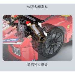 CADA DOUBLEE C63008 63008 NGỌN LỬA TỐC ĐỘ XE THỂ THAO ĐUA THỜI GIAN DÀI tỷ lệ 1:10 bộ đồ chơi xếp lắp ráp ghép mô hình Technic BLAZING FLAME Kỹ Thuật Công Nghệ Cao Mô Hình Phương Tiện 1518 khối