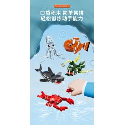 FORANGE FC8153 8153 BỘ SƯU TẬP MINI 12 LOẠI ĐỘNG VẬT BIỂN YINY bộ đồ chơi xếp lắp ráp ghép mô hình Creator Sáng Tạo 679 khối