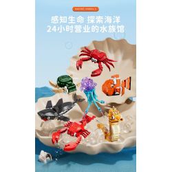 FORANGE FC8153 8153 BỘ SƯU TẬP MINI 12 LOẠI ĐỘNG VẬT BIỂN YINY bộ đồ chơi xếp lắp ráp ghép mô hình Creator Sáng Tạo 679 khối