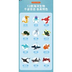 FORANGE FC8153 8153 BỘ SƯU TẬP MINI 12 LOẠI ĐỘNG VẬT BIỂN YINY bộ đồ chơi xếp lắp ráp ghép mô hình Creator Sáng Tạo 679 khối