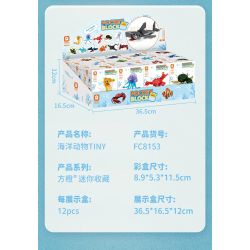 FORANGE FC8153 8153 BỘ SƯU TẬP MINI 12 LOẠI ĐỘNG VẬT BIỂN YINY bộ đồ chơi xếp lắp ráp ghép mô hình Creator Sáng Tạo 679 khối