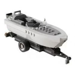 XBERT 66115 TRAILER VẬN CHUYỂN TÀU CAO TỐC bộ đồ chơi xếp lắp ráp ghép mô hình City TRAILER WITH SPEEDBOAT Thành Phố 162 khối