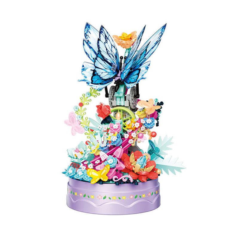 ZHEGAO 663502 HỘP NHẠC BƯỚM MAY MẮN bộ đồ chơi xếp lắp ráp ghép mô hình Arts & Crafts FORTUNE BUTTERFLY 650 khối