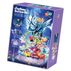ZHEGAO 663502 HỘP NHẠC BƯỚM MAY MẮN bộ đồ chơi xếp lắp ráp ghép mô hình Arts & Crafts FORTUNE BUTTERFLY 650 khối
