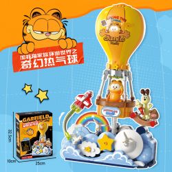 FEMIBOX S44074 44074 GIA ĐÌNH GARFIELD DU LỊCH VÒNG QUANH THẾ GIỚI KHINH KHÍ CẦU TUYỆT VỜI bộ đồ chơi xếp lắp ráp ghép mô hình Movie & Game GARFIELD FAMILY FANCY HOT AIR BALLOON Phim Và Trò Chơi 432 khối