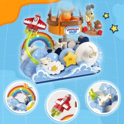 FEMIBOX S44074 44074 GIA ĐÌNH GARFIELD DU LỊCH VÒNG QUANH THẾ GIỚI KHINH KHÍ CẦU TUYỆT VỜI bộ đồ chơi xếp lắp ráp ghép mô hình Movie & Game GARFIELD FAMILY FANCY HOT AIR BALLOON Phim Và Trò Chơi 432 khối