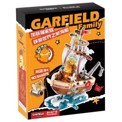 FEMIBOX S44075 44075 GIA ĐÌNH GARFIELD DU LỊCH THẾ GIỚI THUYỀN BUỒM bộ đồ chơi xếp lắp ráp ghép mô hình Movie & Game GARFIELD FAMILY SEAGOING VESSEL Phim Và Trò Chơi 466 khối