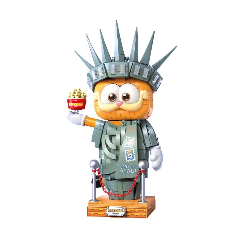 FEMIBOX S44072 44072 GIA ĐÌNH GARFIELD TƯỢNG NỮ THẦN TỰ DO bộ đồ chơi xếp lắp ráp ghép mô hình Movie & Game GARFIELD FAMILY STATUE OF LIBERTY Phim Và Trò Chơi 1033 khối