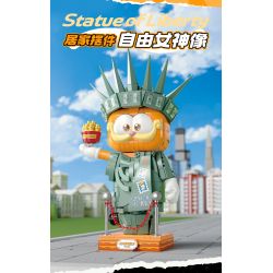 FEMIBOX S44072 44072 GIA ĐÌNH GARFIELD TƯỢNG NỮ THẦN TỰ DO bộ đồ chơi xếp lắp ráp ghép mô hình Movie & Game GARFIELD FAMILY STATUE OF LIBERTY Phim Và Trò Chơi 1033 khối