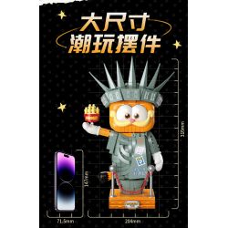 FEMIBOX S44072 44072 GIA ĐÌNH GARFIELD TƯỢNG NỮ THẦN TỰ DO bộ đồ chơi xếp lắp ráp ghép mô hình Movie & Game GARFIELD FAMILY STATUE OF LIBERTY Phim Và Trò Chơi 1033 khối