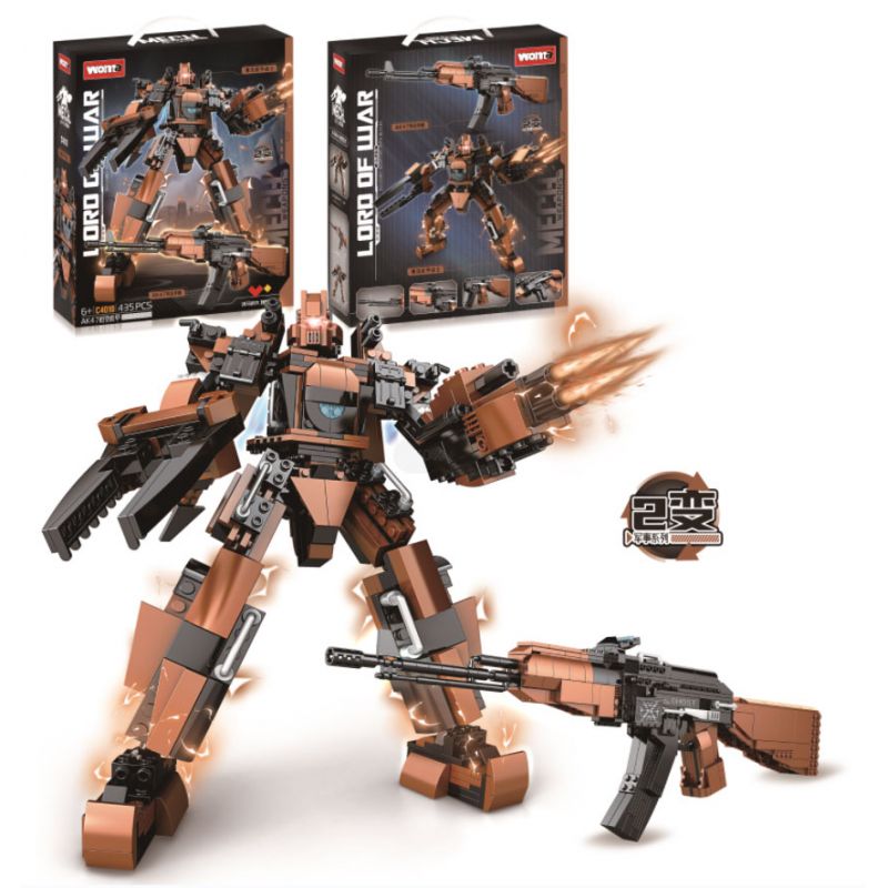 WOMA C4010 4010 LORD OF WAR SÚNG AK47 BIẾN THÀNH MECHA bộ đồ chơi xếp lắp ráp ghép mô hình Military Army Quân Sự Bộ Đội 435 khối