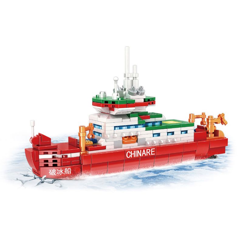 WOMA C6001 6001 TÀU PHÁ BĂNG RỒNG TUYẾT 2 bộ đồ chơi xếp lắp ráp ghép mô hình Arts & Crafts 536 khối