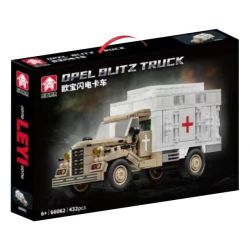LE YI 66062 XE TẢI SÉT OPEL bộ đồ chơi xếp lắp ráp ghép mô hình Military Army OPEL BLITZ TRUCK Quân Sự Bộ Đội 432 khối