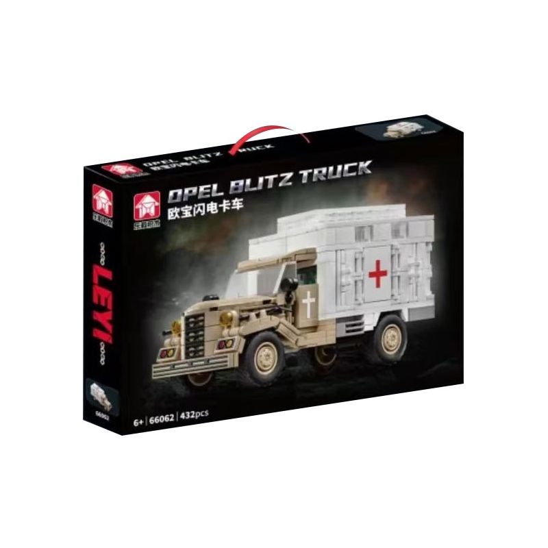 LE YI 66062 XE TẢI SÉT OPEL bộ đồ chơi xếp lắp ráp ghép mô hình Military Army OPEL BLITZ TRUCK Quân Sự Bộ Đội 432 khối
