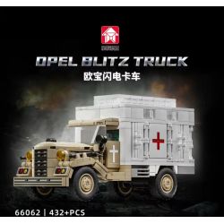 LE YI 66062 XE TẢI SÉT OPEL bộ đồ chơi xếp lắp ráp ghép mô hình Military Army OPEL BLITZ TRUCK Quân Sự Bộ Đội 432 khối