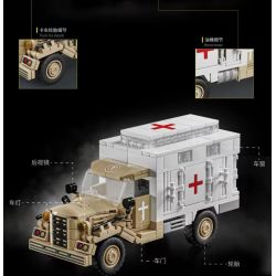 LE YI 66062 XE TẢI SÉT OPEL bộ đồ chơi xếp lắp ráp ghép mô hình Military Army OPEL BLITZ TRUCK Quân Sự Bộ Đội 432 khối