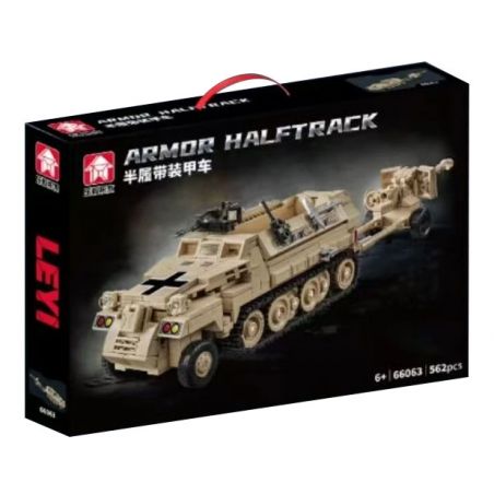 LE YI 66063 XE BỌC THÉP NỬA ĐƯỜNG bộ đồ chơi xếp lắp ráp ghép mô hình Military Army ARMOR HALFTRACK Quân Sự Bộ Đội 562 khối