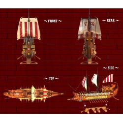 BAKA TECHNOLOGY 33303 TÀU CHIẾN CỔ VIKING bộ đồ chơi xếp lắp ráp ghép mô hình Historical ANCIENT WARSHIP 2073 khối
