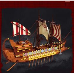 BAKA TECHNOLOGY 33303 TÀU CHIẾN CỔ VIKING bộ đồ chơi xếp lắp ráp ghép mô hình Historical ANCIENT WARSHIP 2073 khối