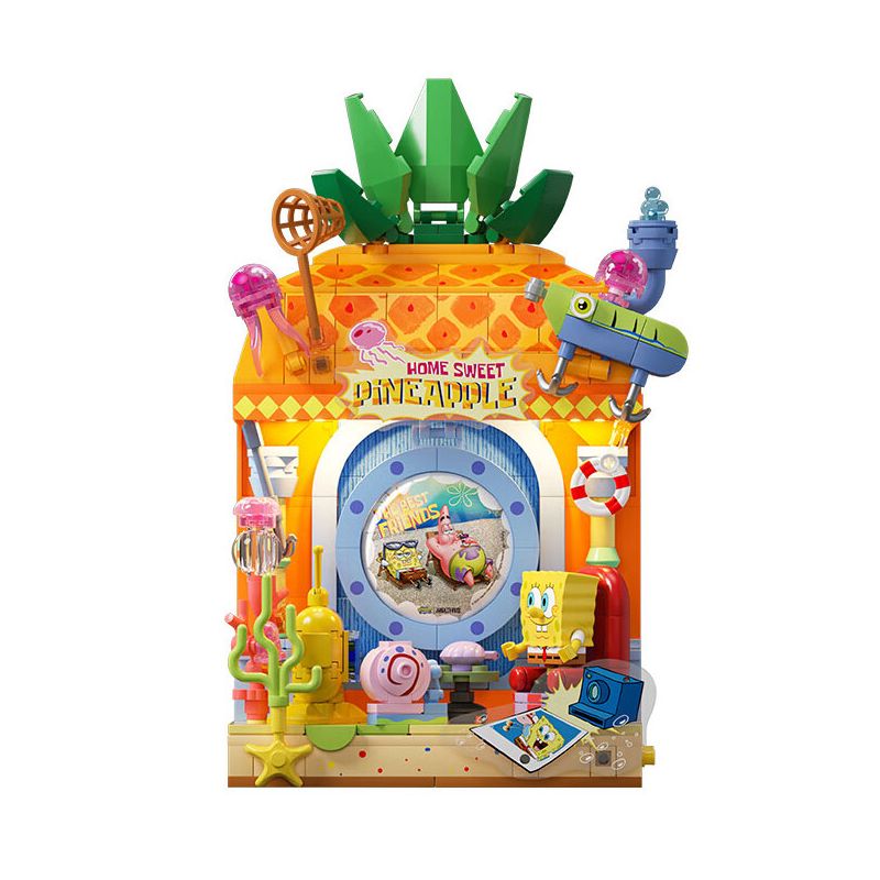 AREA-X AB0054 0054 CỬA SỔ ƯỚC MƠ CỦA SPONGEBOB SQUAREPANTS NHỮNG NGÀY NGHỈ LƯỜI BIẾNG bộ đồ chơi xếp lắp ráp ghép mô hình Movie & Game FANTASTIC WINDOW SILL RELAXING HOLIDAY Phim Và Trò Chơi