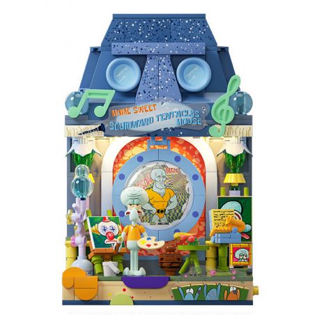 AREA-X AB0055 0055 CỬA SỔ ƯỚC MƠ CỦA SPONGEBOB SQUAREPANTS THỜI GIAN TRONG bộ đồ chơi xếp lắp ráp ghép mô hình Movie & Game FANTASTIC WINDOW SILL PAINTING TIME Phim Và Trò Chơi
