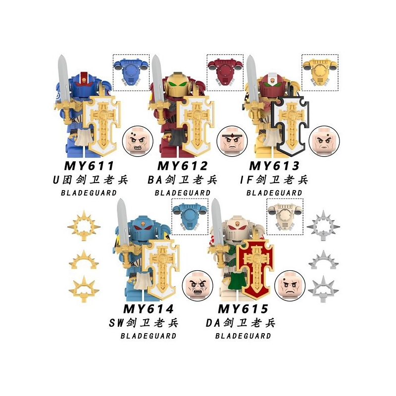 UNKNOWN MY614 MY615 MY611 MY612 MY613 WARHAMMER 40K 5 NHÂN VẬT NHỎ bộ đồ chơi xếp lắp ráp ghép mô hình Movie & Game Phim Và Trò Chơi